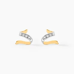 Boucles D'oreilles Puces Ouassima Or Jaune Diamant