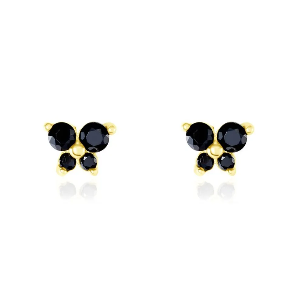Boucles D'oreilles Puces Or Jaune Oxydes De Zirconium