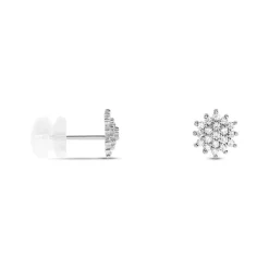 Boucles D'oreilles Puces Or Blanc Kristel Oxydes De Zirconium