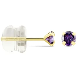 Boucles D'oreilles Puces Or Jaune Oxyde De Zirconium