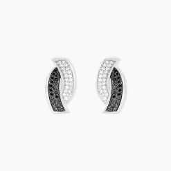 Boucles D'oreilles Puces Oia Or Blanc Diamant