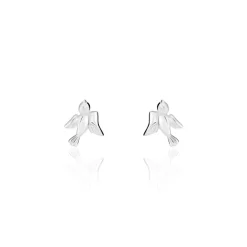Boucles D'oreilles Puces Osie Argent Blanc