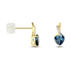 Boucles D'oreilles Puces Or Jaune Clothilde Topaze Et Oxydes