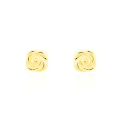 Boucles D'oreilles Puces Philine Fleur Or Jaune