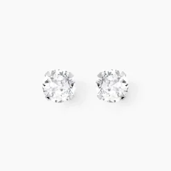 Boucles D'oreilles Puces Philia Argent Blanc Oxyde De Zirconium