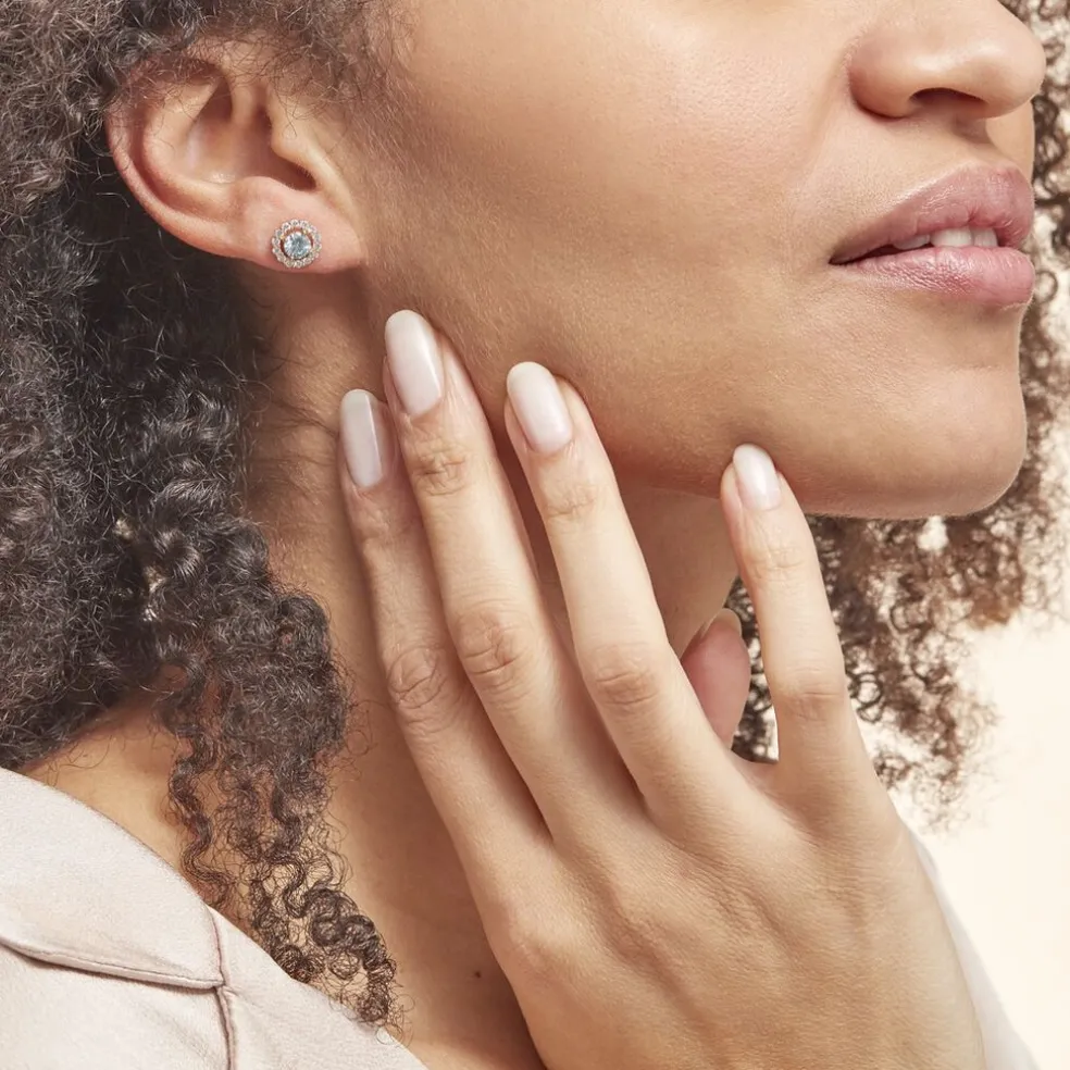 Boucles D'oreilles Puces Plaqué Or Radbod Pierres Artificielles Oxydes