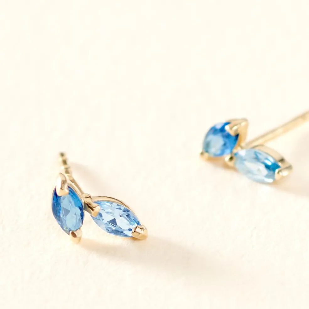 Boucles D'oreilles Puces Pelya Or Jaune Oxyde De Zirconium