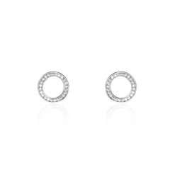 Boucles D'oreilles Puces Prisco Argent Blanc Oxyde De Zirconium