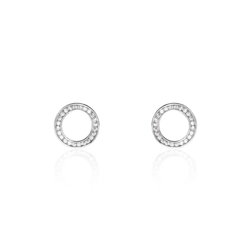 Boucles D'oreilles Puces Prisco Argent Blanc Oxyde De Zirconium