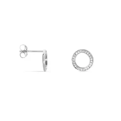 Boucles D'oreilles Puces Prisco Argent Blanc Oxyde De Zirconium