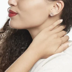 Boucles D'oreilles Puces Prisco Argent Blanc Oxyde De Zirconium