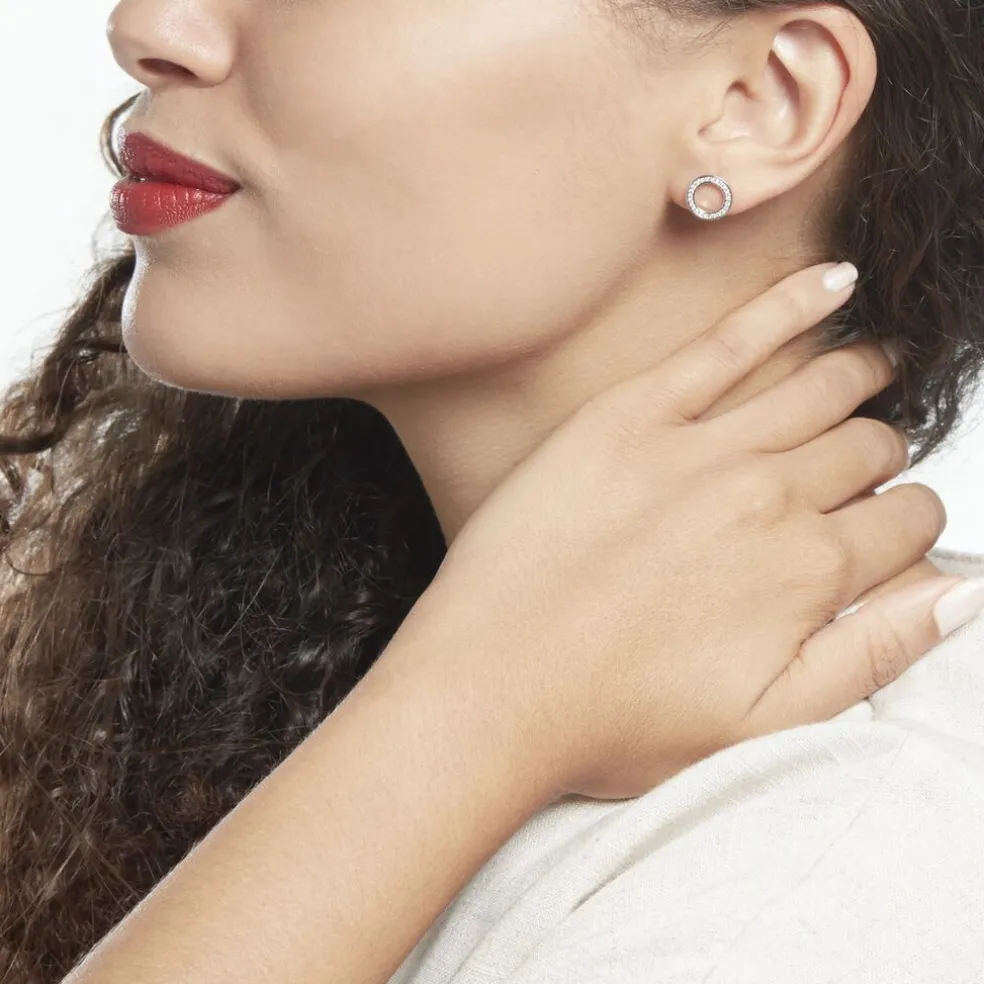 Boucles D'oreilles Puces Prisco Argent Blanc Oxyde De Zirconium