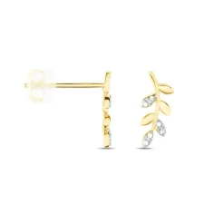 Boucles D'oreilles Puces Palmiro Or Jaune Diamant