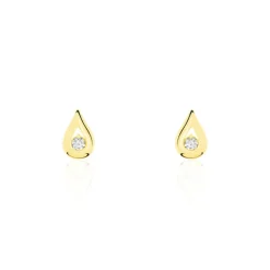 Boucles D'oreilles Puces Purete Or Jaune Diamant