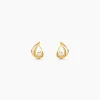 Boucles D'Oreilles Puces Pramod Or Jaune Oxyde De Zirconium