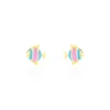 Boucles D'oreilles Puces Poisson Or Jaune