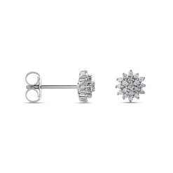 Boucles D'oreilles Puces Platine Alden Diamants