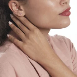 Boucles D'oreilles Puces Pavel Argent Rose Oxyde De Zirconium