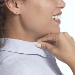 Boucles D'oreilles Puces Poinsettia Or Jaune Oxyde