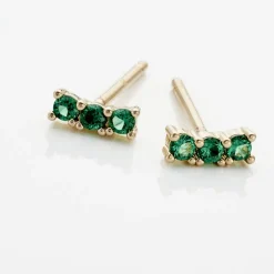 Boucles D'oreilles Puces Plaqué Or Jaune Alodia Spnielles