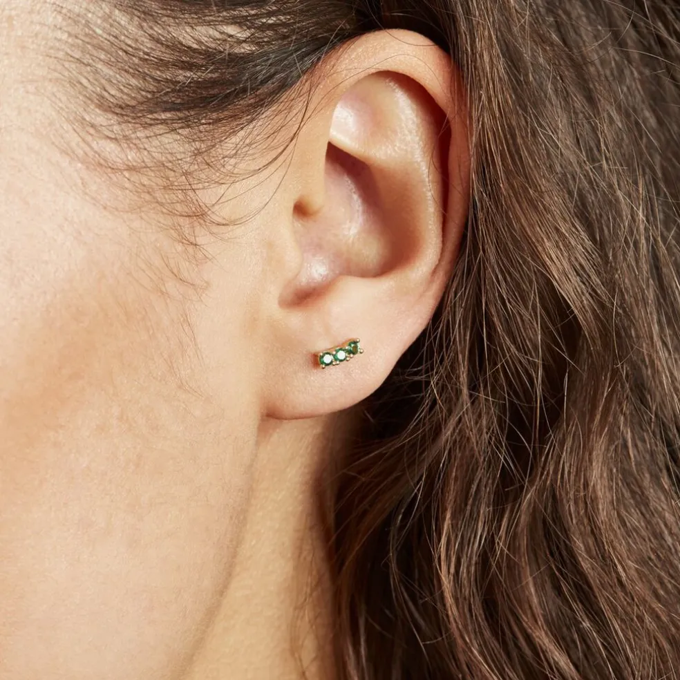 Boucles D'oreilles Puces Plaqué Or Jaune Alodia Spnielles