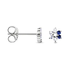 Boucles D'oreilles Puces Pavel Argent Blanc Oxyde De Zirconium