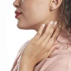 Boucles D'oreilles Puces Pavel Argent Blanc Oxyde De Zirconium