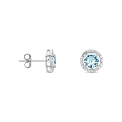 Boucles D'oreilles Puces Rio Argent Blanc Oxyde