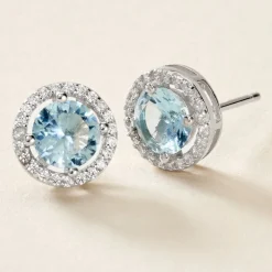 Boucles D'oreilles Puces Rio Argent Blanc Oxyde