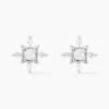 Boucles D'oreilles Puces Rhoda Argent Blanc Perle De Culture Oxyde