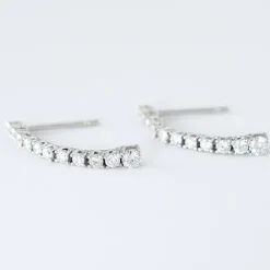 Boucles D'oreilles Puces Riviera Or Blanc Diamant