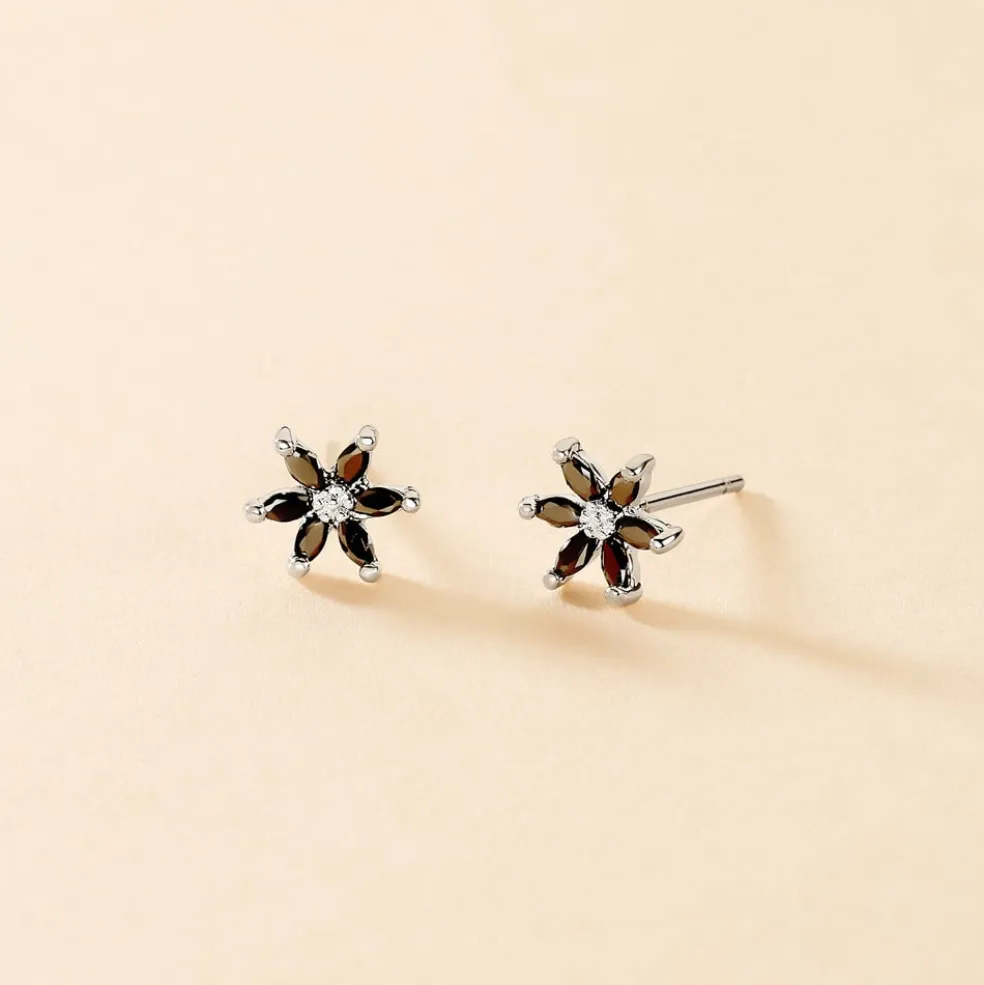 Boucles D'oreilles Puces Rhys Argent Blanc Oxyde De Zirconium