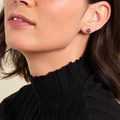 Boucles D'oreilles Puces Rhys Argent Blanc Oxyde De Zirconium