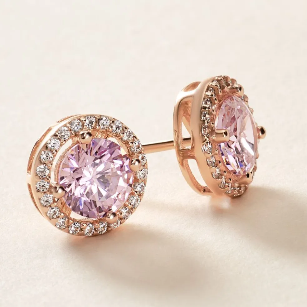 Boucles D'oreilles Puces Rio Argent Rose Oxyde