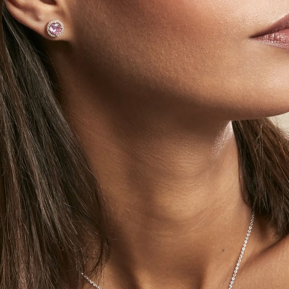 Boucles D'oreilles Puces Rio Argent Rose Oxyde