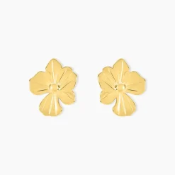 Boucles D'oreilles Puces Rahima Acier Jaune