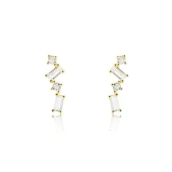 Boucles D'oreilles Puces Renita Or Jaune Oxyde De Zirconium