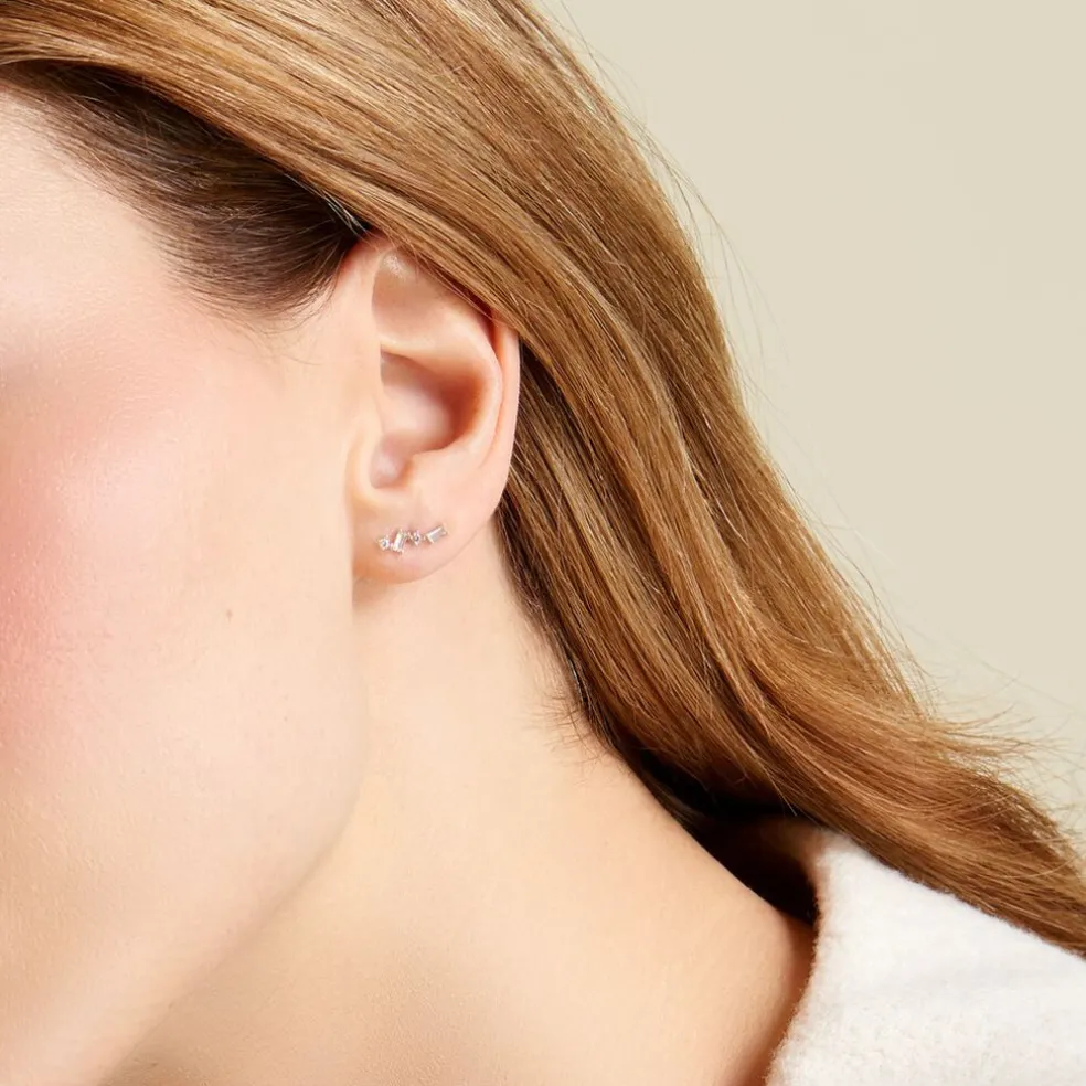 Boucles D'oreilles Puces Renita Or Jaune Oxyde De Zirconium