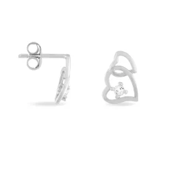 Boucles D'oreilles Puces Roma Argent Blanc Oxyde De Zirconium