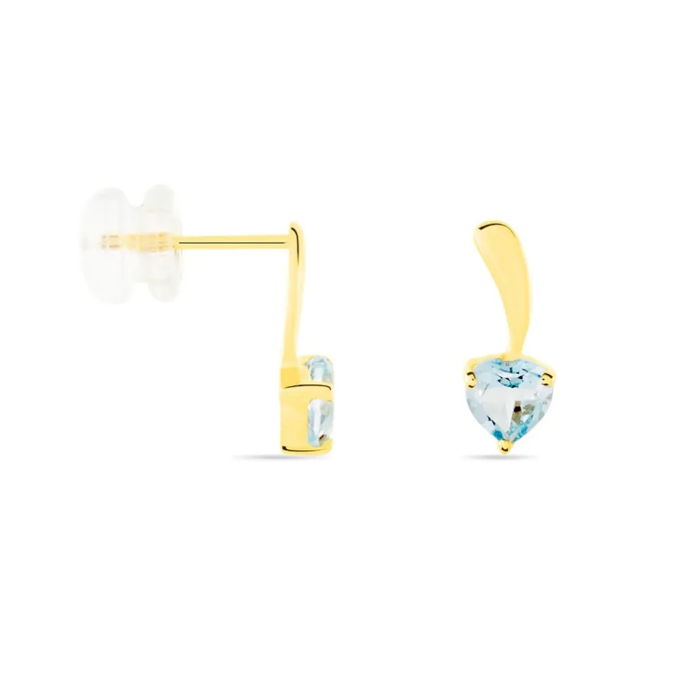 Boucles D'oreilles Puces Salona Or Jaune Topaze