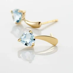 Boucles D'oreilles Puces Salona Or Jaune Topaze