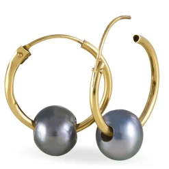 Boucles D'oreilles Puces Suraya Or Jaune Perle De Culture