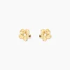 Boucles D'oreilles Puces Sakura Love Or Jaune Oxyde De Zirconium