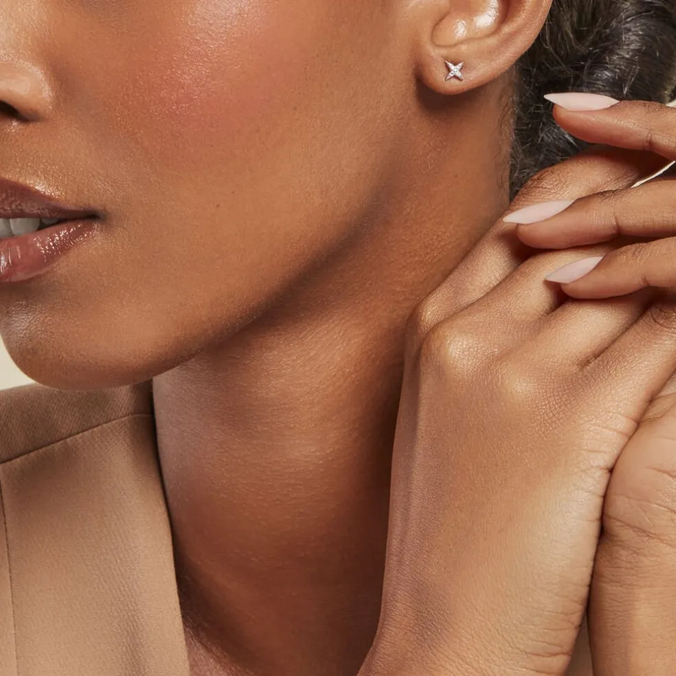 Boucles D'oreilles Puces Starlight Or Jaune Diamant