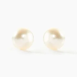 Boucles D'oreilles Puces Suki Or Jaune Perle De Culture