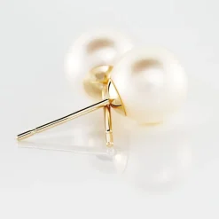 Boucles D'oreilles Puces Suki Or Jaune Perle De Culture