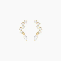 Boucles D'Oreilles Puces Sparkle Or Jaune Oxyde De Zirconium