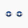 Boucles D'oreilles Puces Serafine Argent Lapis Lazuli Oxyde