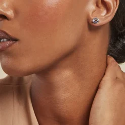 Boucles D'oreilles Puces Serafine Argent Lapis Lazuli Oxyde