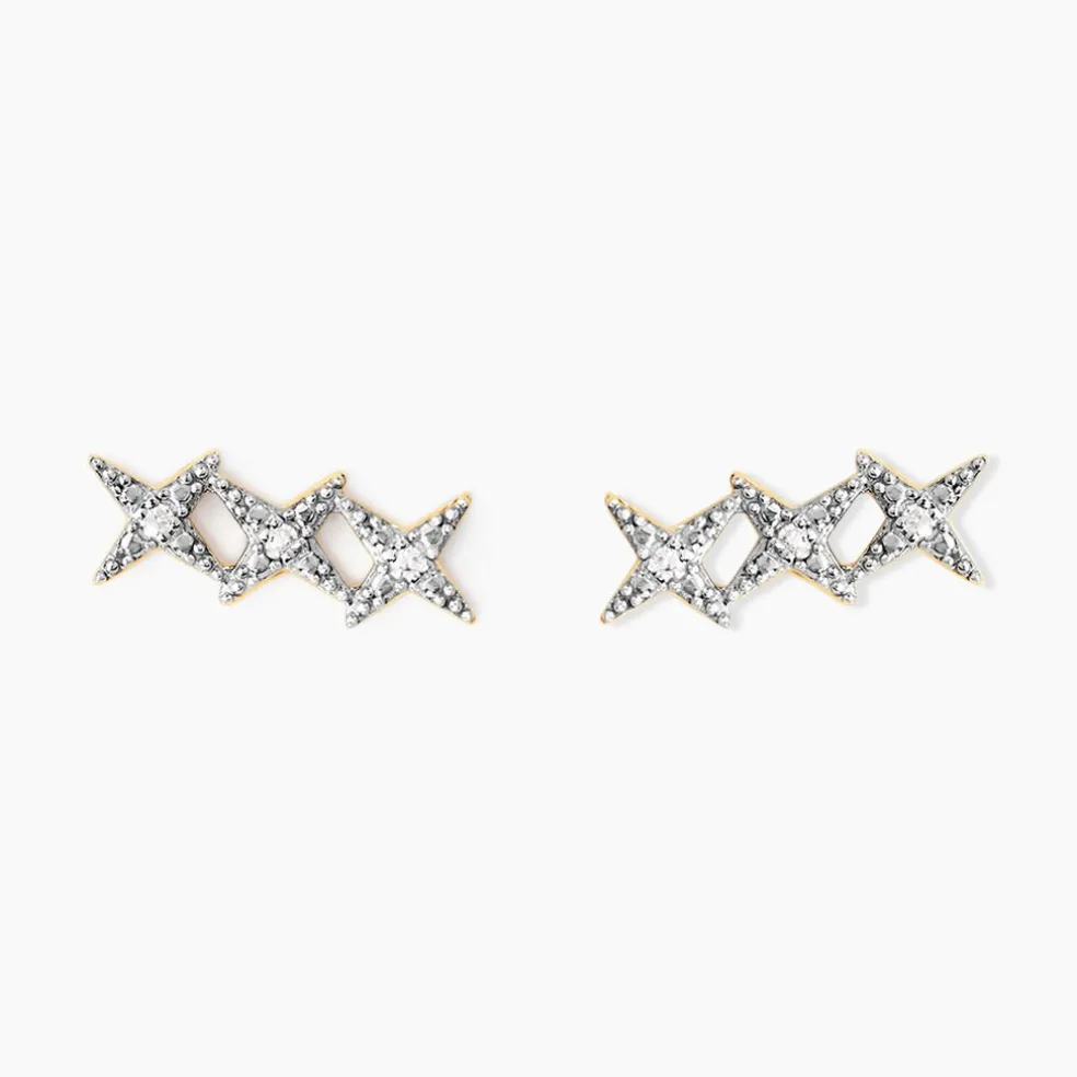 Boucles D'oreilles Puces Starlight Or Jaune Diamant